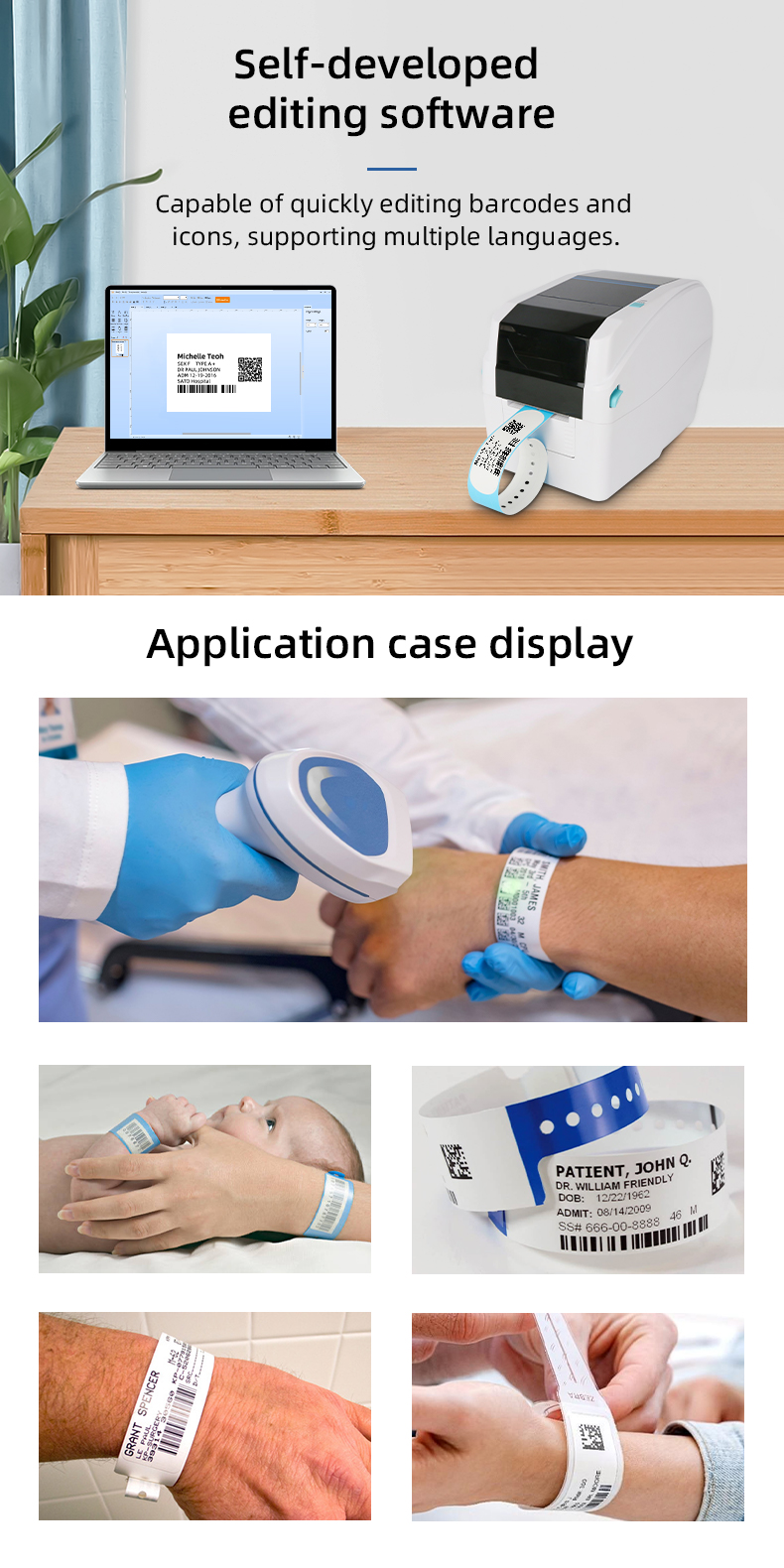 Wristband printer application case