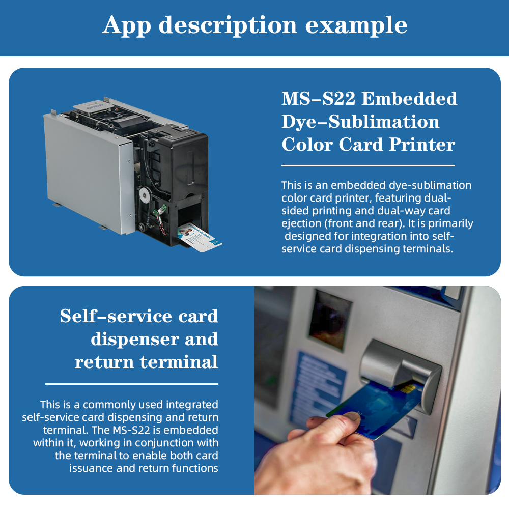 Module d'imprimante de cartes intégrable et personnalisable Masung MS-S22 pour bornes interactives, terminaux et machines libre-service - Image 11