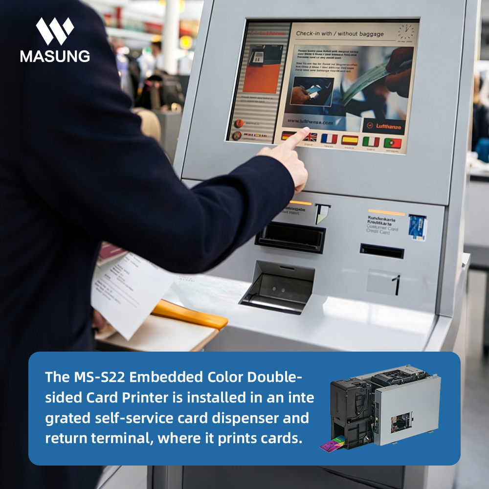 Module d'imprimante de cartes intégrable et personnalisable Masung MS-S22 pour bornes interactives, terminaux et machines libre-service - Image 8