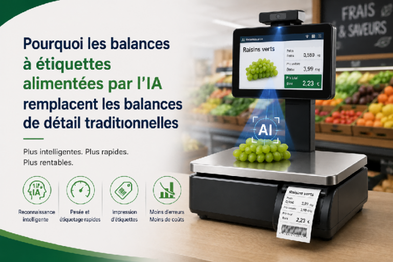 Pourquoi les balances-imprimantes étiquettes alimentées par l’IA remplacent les balances de vente au détail traditionnelles