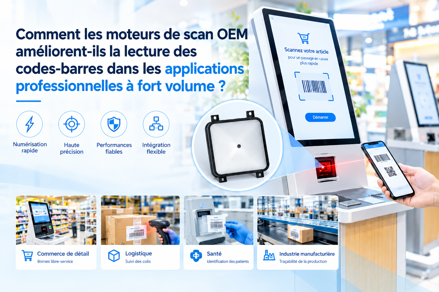 Comment les moteurs de scan OEM améliorent-ils la lecture des codes-barres dans les applications professionnelles à fort volume ?