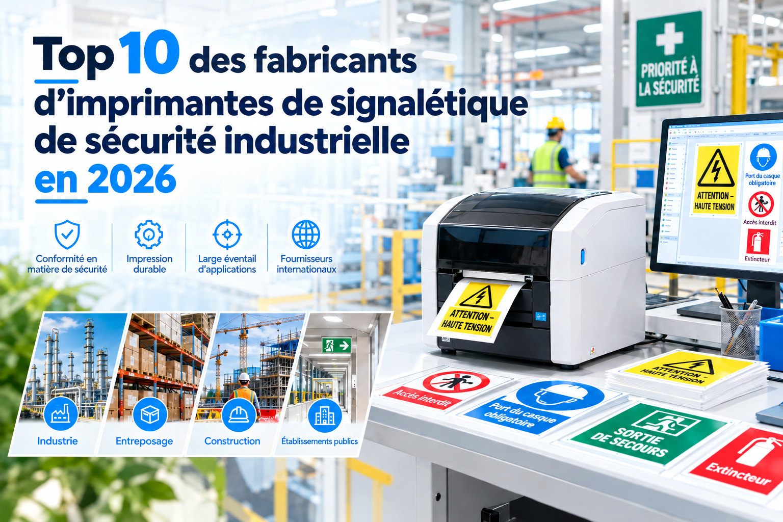 Top 10 des fabricants d’imprimantes pour la signalétique de sécurité industrielle en 2026