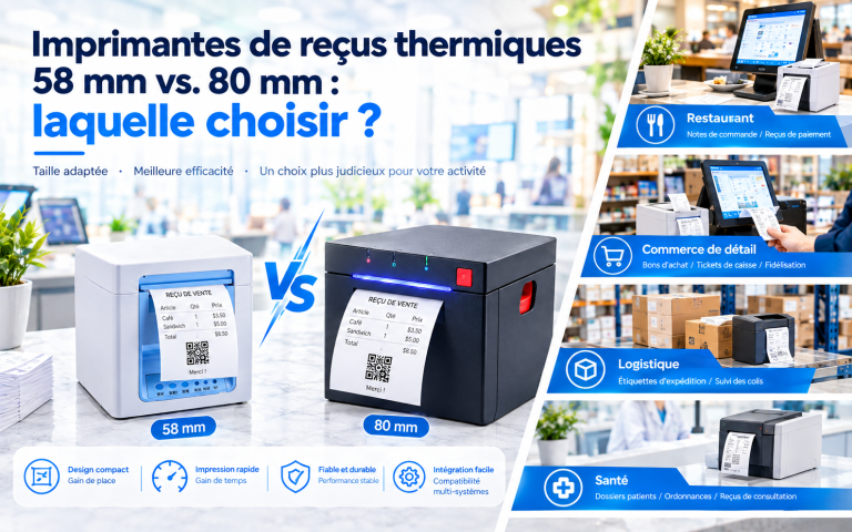 Imprimante thermique de reçus 58 mm vs 80 mm : laquelle choisir ?