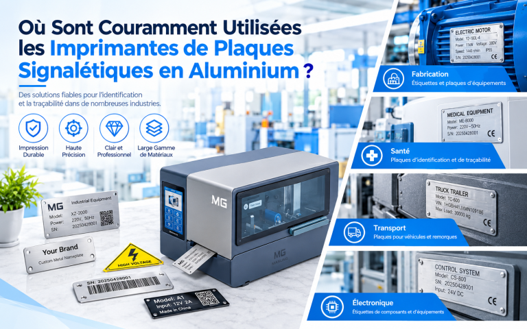 Où les imprimantes de plaques signalétiques en aluminium sont-elles couramment utilisées ?