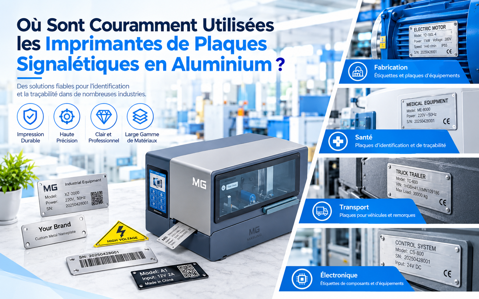 Où les imprimantes de plaques signalétiques en aluminium sont-elles couramment utilisées ?