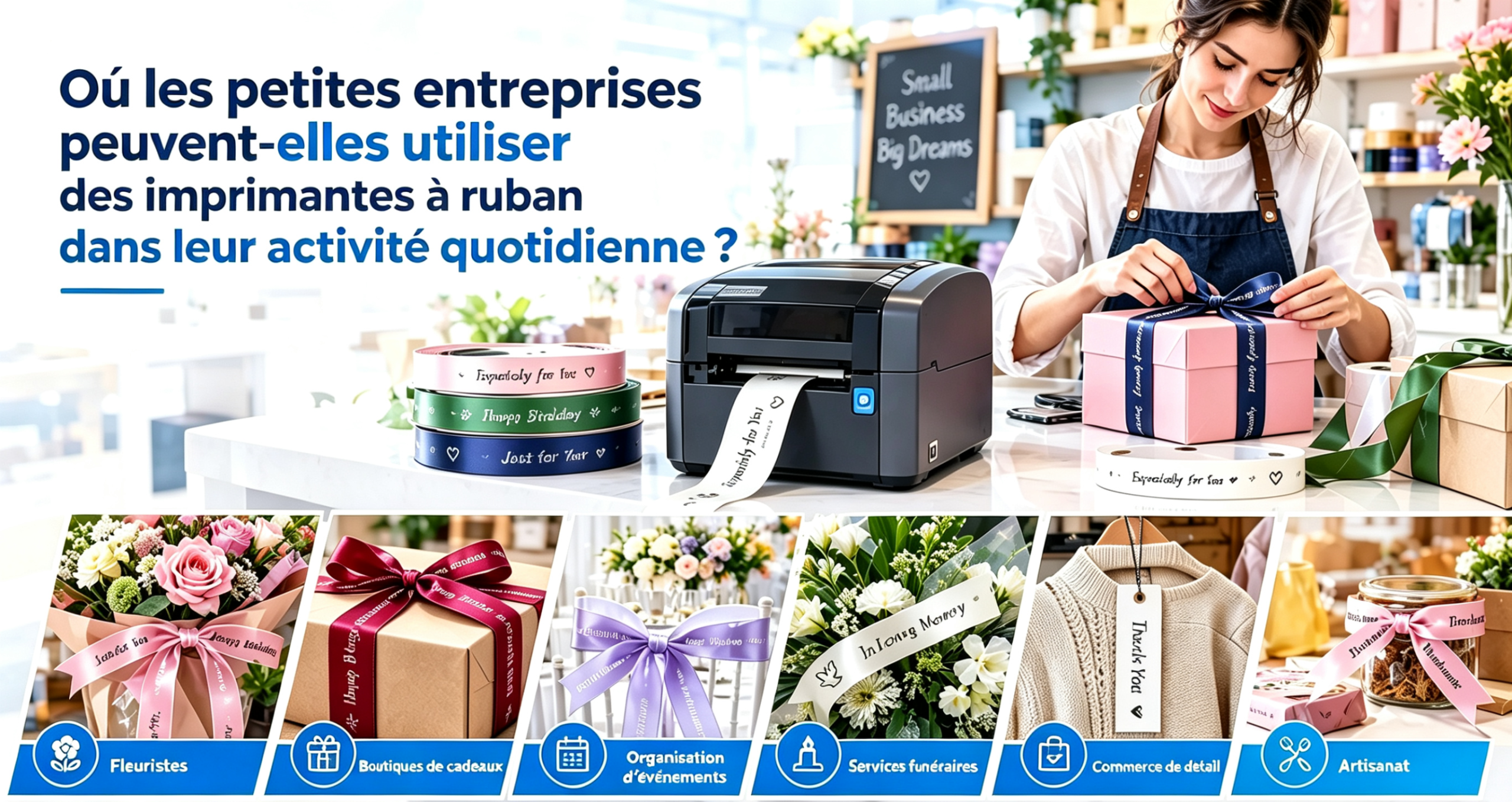 Où les petites entreprises peuvent-elles utiliser des imprimantes de rubans au quotidien ?